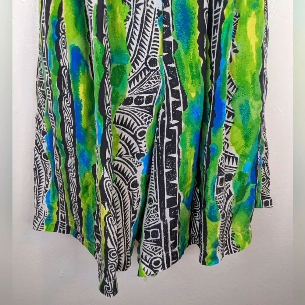 VTG Hattie Carnegie Silk 80s Maximalist Summer Art to Wear Beachy Coastal Shorts